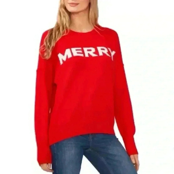 Vince Camuto Sweaters - Vince Camuto Christmas Merry Sweater Sz Medium
